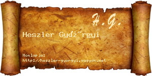 Heszler Györgyi névjegykártya